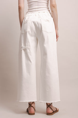 Distress Wide Leg Pants