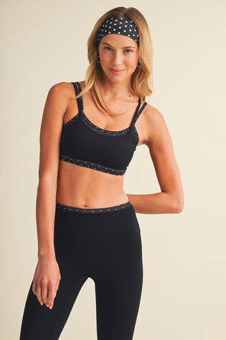 Polka Dot Double Layered Sports Bra