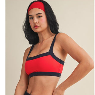 Contrast Block Sports Bra
