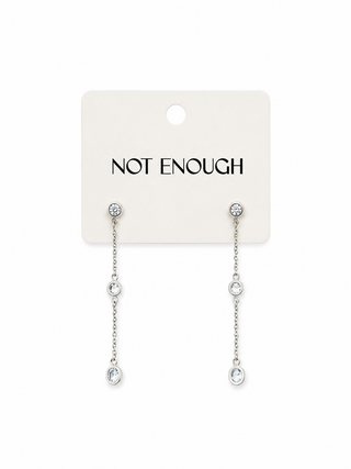 3 Bezel Long Earrings