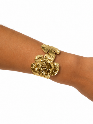 Gold Flower Cuff