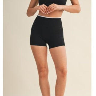 Contrast Binding Biker Shorts