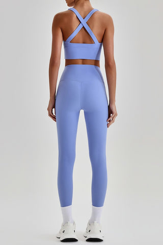 Women's Cross Back bra & Font Steam Legging Set